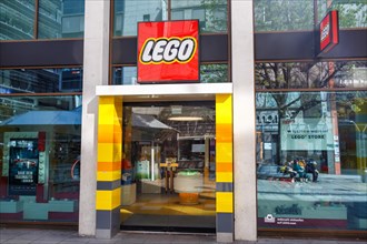 Shop of the toy brand Lego with logo at Koenigstrasse in Stuttgart