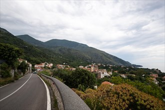 Great coastal road overlooking the coast and the Mediterranean Sea in Salerno
