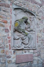 Monument with relief to Otfrid moine de Wissembourg 790-875