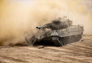 A Leopard tank 2A6 during exercise GRIFFIN STORM in Pabrade. Pabrade
