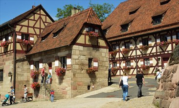 The historic old town of Nuremberg is worth seeing at night and during the day on 04.08.2017 in Nuremberg. Nuremberg Castle a magnet for tourists