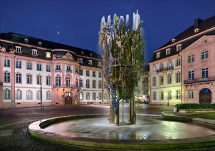 Schillerplatz illuminated Mainz Germany