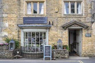 Gift shop with candle manufacture in the old town of Bourton on the Water