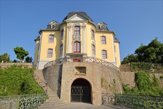 Rococo castle with staircase and gate