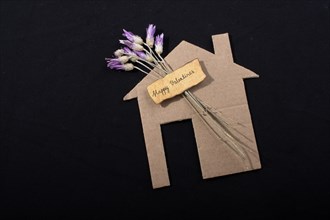 Flower and Valentine's day wording on house Love concept