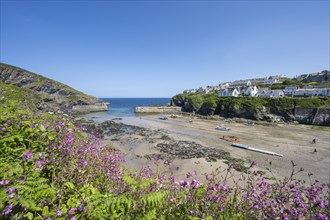 The slipway from the fishing harbour and the harbour entrance in Port Isaac