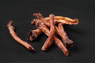 Natural dried treats for dogs. Dried trachea for rewarding dogs