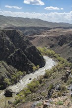 Aerial of the Charyn gorge and river