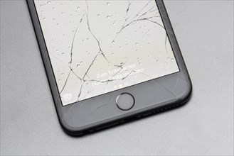 Broken glass on an iPhone