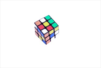 Colorful Rubik's Cube on white background
