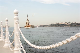 Maiden's Tower located in the Bosphorus