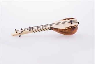 Turkish musical instrument saz on a white background