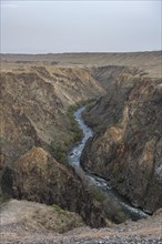 Aerial of the Charyn gorge and river