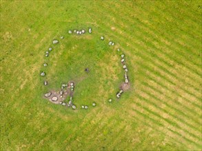 Top Down over Castlerigg Stone Circle from a drone
