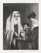 Young Man Pouring Water on the Hands of an Old Man
