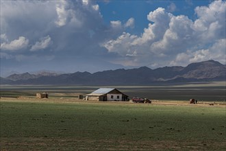 Farm in the steppe beyond the Kolsay Lakes National Park