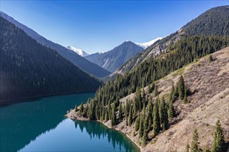 Aerial of the Lower Kolsai lake