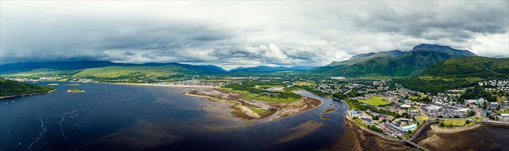 Panorama over Fort William from a drone