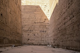 Hieroglyphic corridors of the Temple of Edfu in the city of Edfu