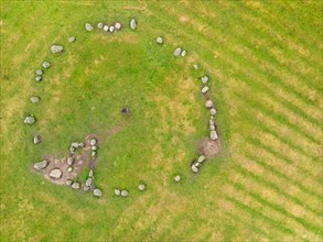 Top Down over Castlerigg Stone Circle from a drone