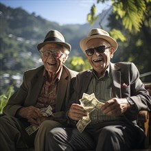 Pensioners in a good living situation with a large provision and money for their pension