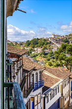 Historic city of Ouro Preto with its churches