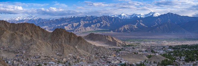 Panorama from Tsenmo Hill over Leh and the Indus Valley