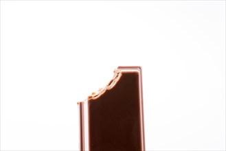 Bitten Chocolate bar on a white background