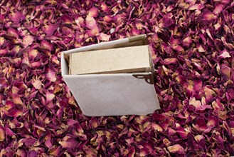 Background of dried rose petals as herbal tea