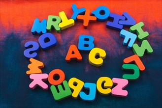 Colorful ABC Letters of Alphabet made of wood