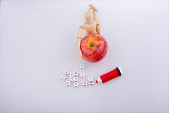 Back to school theme with a red apple