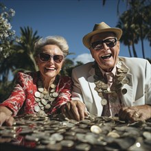 Pensioners in a good living situation with a large provision and money for their pension