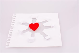 Paper art with a heart in the middle