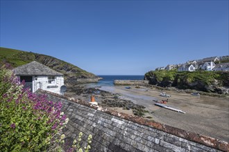 The slipway from the fishing harbour and the harbour entrance in Port Isaac