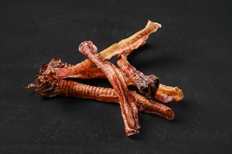Natural dried treats for dogs. Dried trachea for rewarding dogs