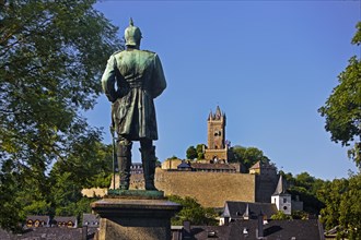 The Bismarck statue and the Wilhelm Tower above the town of Dillenburg