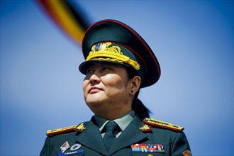 Brigadier General of the Mongolian Army Ganbold Bolor photographed near the Nalaikh barracks during the training of Mongolian soldiers for deployment in UN peacekeeping missions by a Bundeswehr traini...