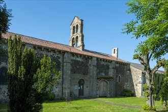 Esteil village. Church Saint Jean. Livradois-Forez Regional Nature Park. Puy de Dome department. Auvergne-Rhone-Alpes. France
