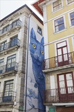 Mural blue cat