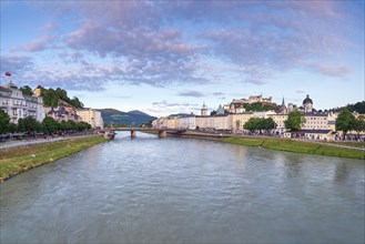 Old Town of Salzburg at sunset