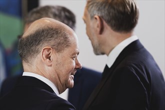 (L-R) Olaf Scholz (SPD), Federal Chancellor, and Christian Lindner (FDP), Federal Minister of