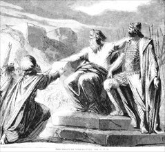 Moses hands over the law to the Levite