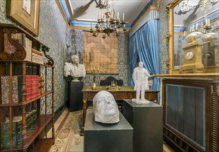 Reconstructed study with death mask of Camillo Benso Conte di Cavour