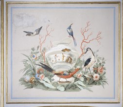 Chinese Still Life with Porcelain Vase and Heron