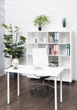 Bright modern minimalist desk
