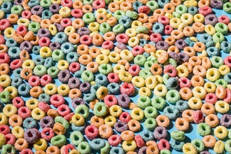 Backgrounds made with colorful cereal loop rings