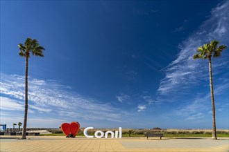 Love Conil sign on the seafront Conil de la Frontera