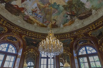 Chandelier and ceiling painting in the Imperial Pavilion