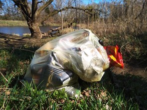 Illegally dumped rubbish in a nature reserve