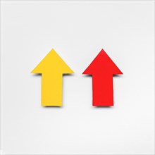 Red yellow arrow signs